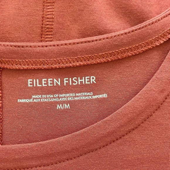 Eileen Fisher Organic Cotton Stretch Jersey Tank Dress in Earthy Orange - Picture 4 of 7